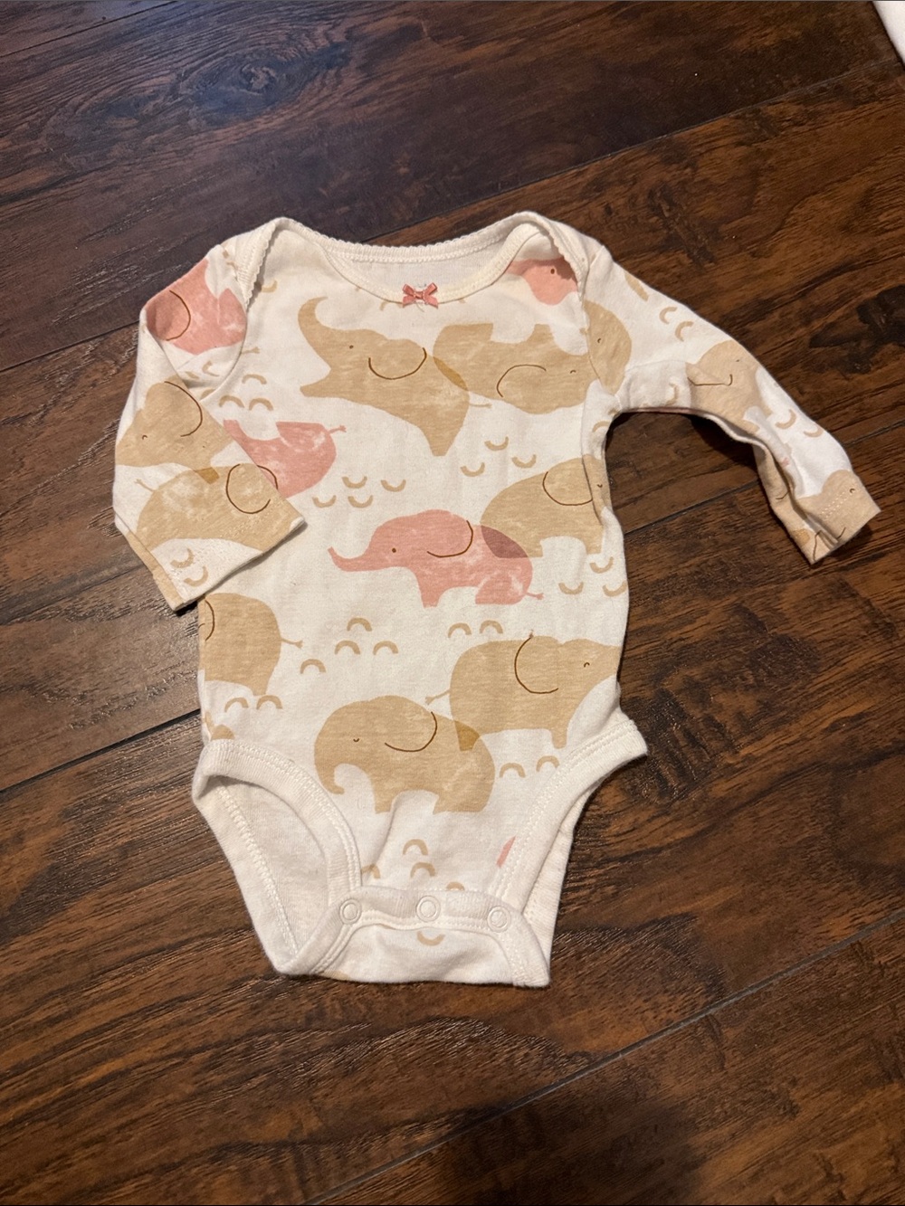 Elephants onesie long sleeve